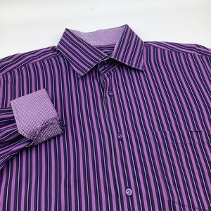 Bugatchi Mens Long Sleeve Button Up Shirt Size XXL‎